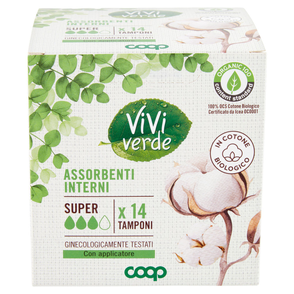 ASSORBENTI INTERNI COTONE BIO SUPER VIVI VERDE COOP PZ. 14 - 3