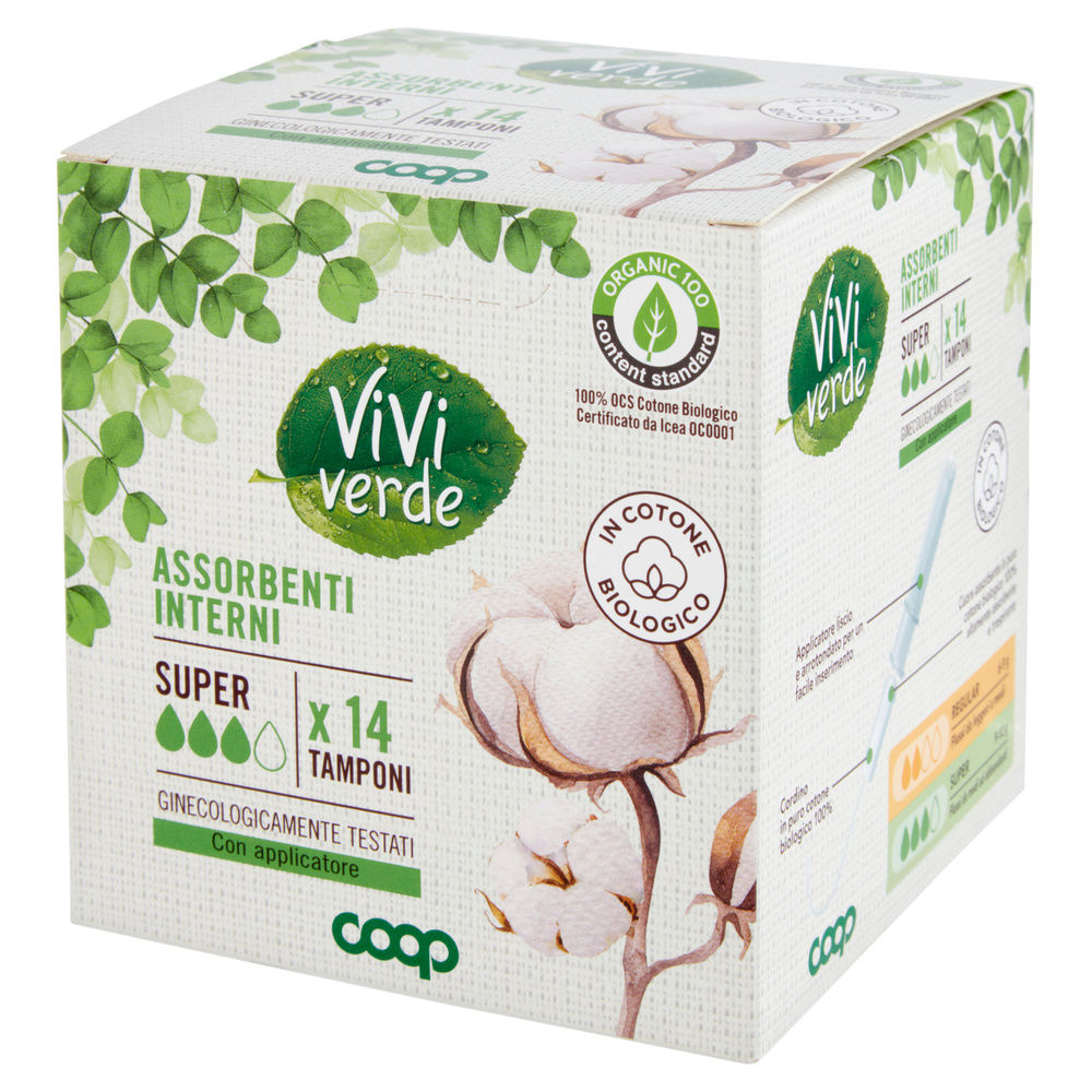 ASSORBENTI INTERNI COTONE BIO SUPER VIVI VERDE COOP PZ. 14 - 4