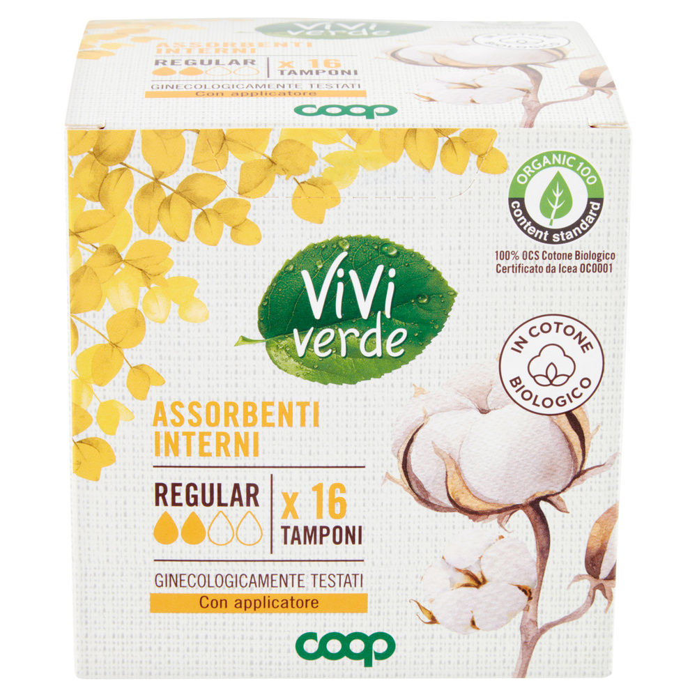 ASSORBENTI INTERNI COTONE BIO REGULAR VIVI VERDE COOP PZ. 16 - 3