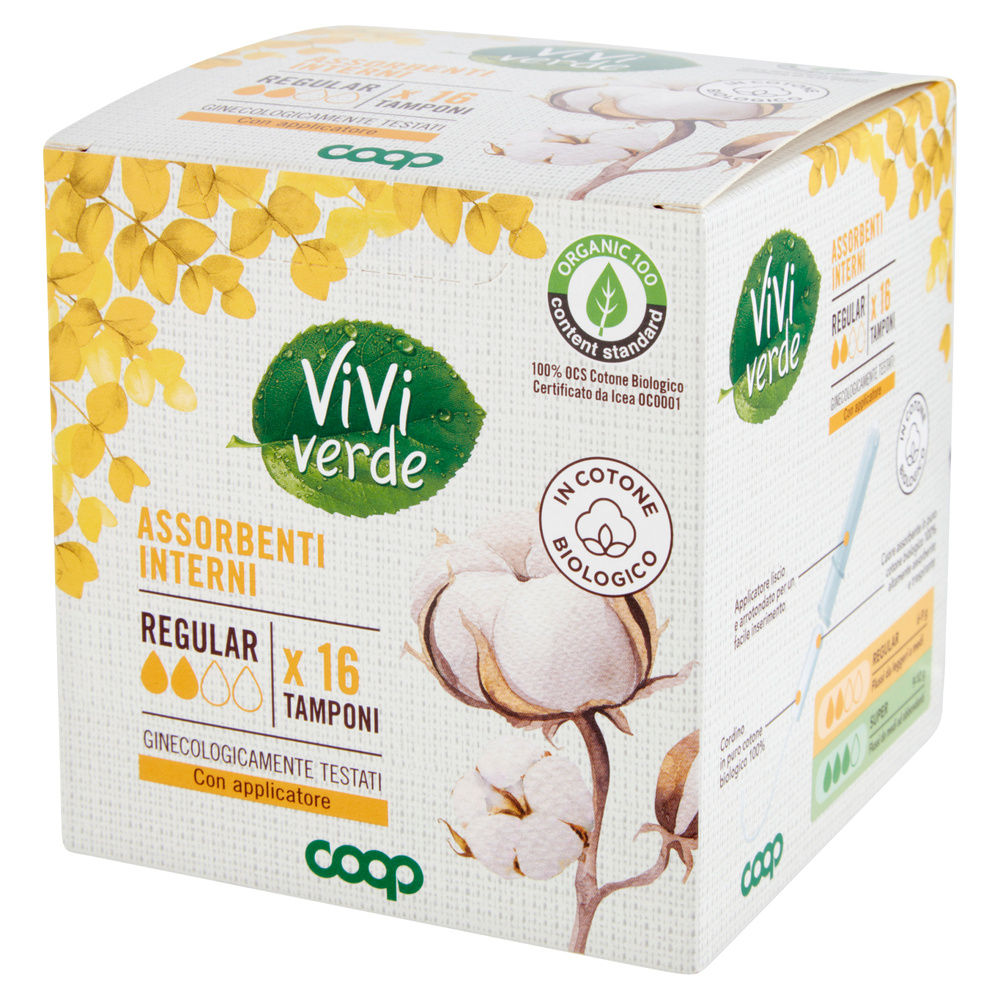 ASSORBENTI INTERNI COTONE BIO REGULAR VIVI VERDE COOP PZ. 16 - 5