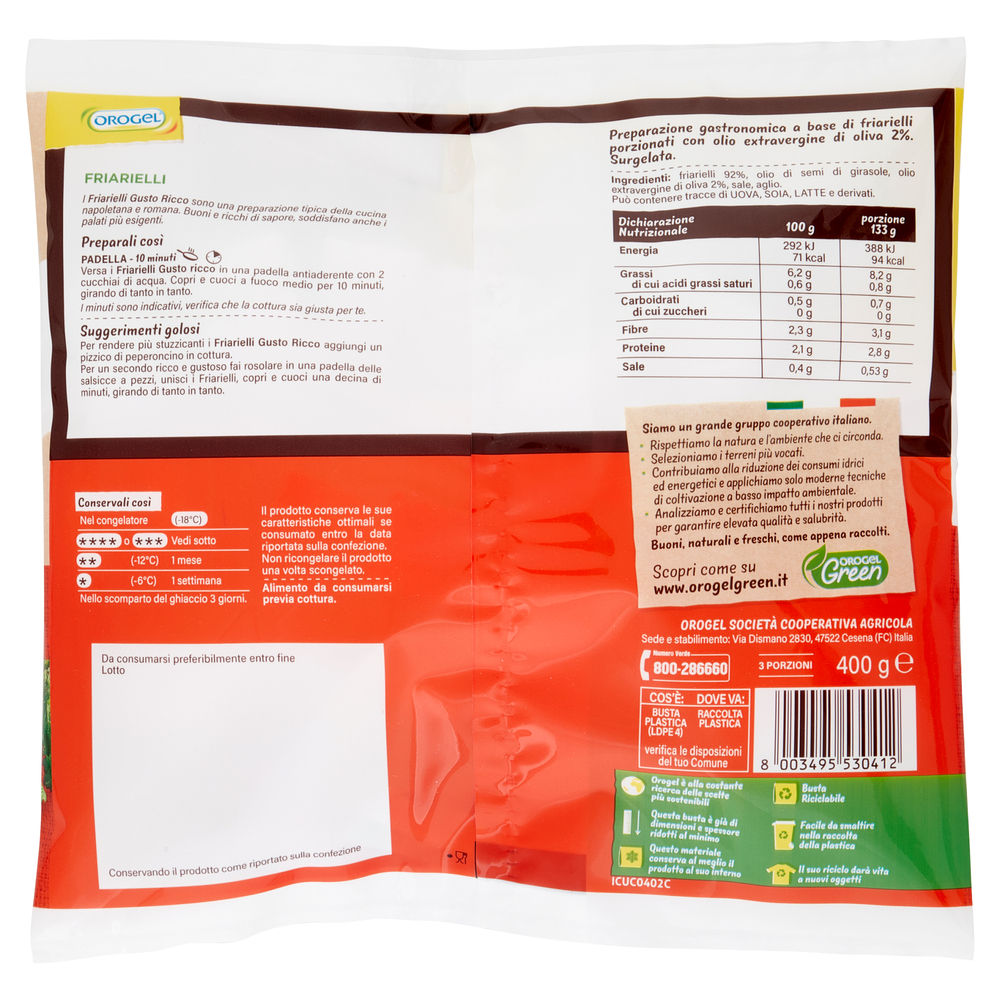 FRIARIELLI GUSTO RICCO OROGEL BUSTA G 400 - 1