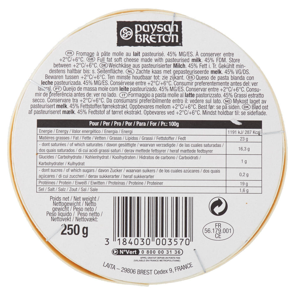 CAMEMBERT PAST. PAYSAN BRETON G 250 - 1