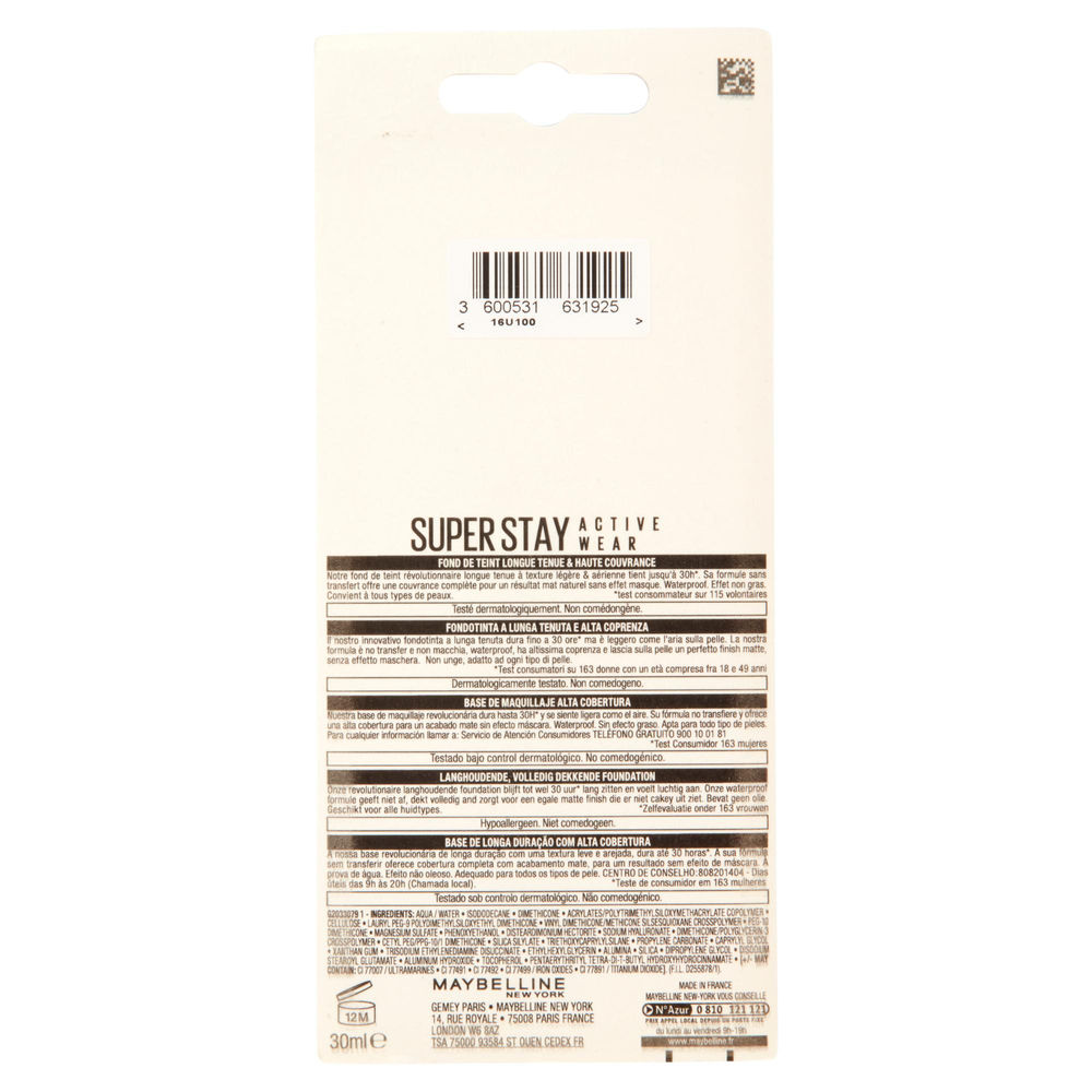 FONDOTINTA SUPERSTAY 24H 10 IVORYM BLISTER MAYBELLINE PZ.1 - 1