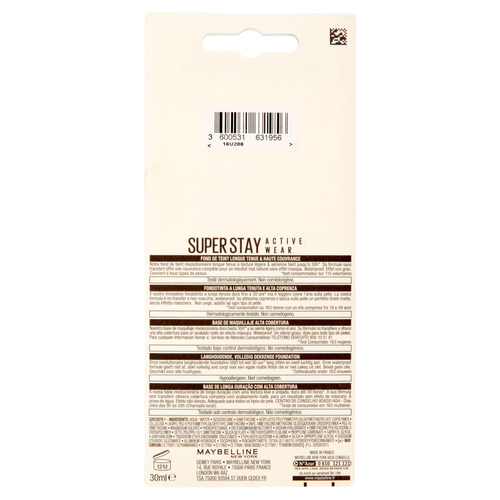 FONDOTINTA SUPERSTAY 24H 21 NUDE BEIGE BLISTER MAYBELLINE PZ.1 - 1