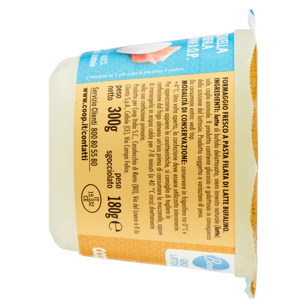 MOZZARELLA DI BUFALA CAMPANA DOP DELATTOSATA BENESÌ COOP G 300 SGOCC. G180 - 7