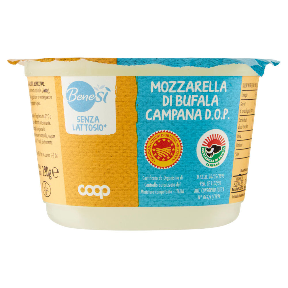 MOZZARELLA DI BUFALA CAMPANA DOP DELATTOSATA BENESÌ COOP G 300 SGOCC. G180 - 2