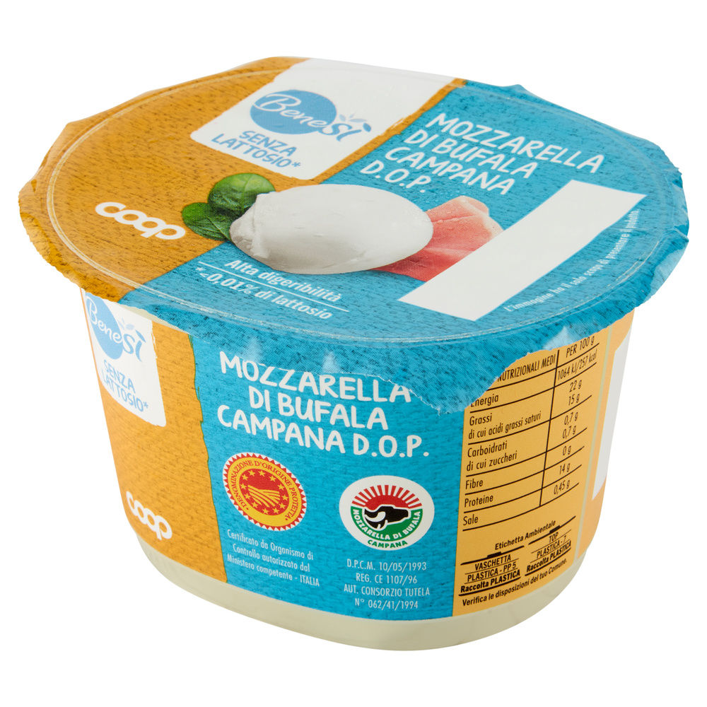 MOZZARELLA DI BUFALA CAMPANA DOP DELATTOSATA BENESÌ COOP G 300 SGOCC. G180 - 3