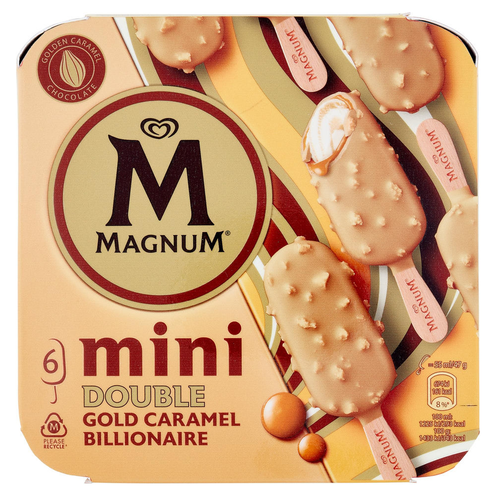 MAGNUM MINI DOUBLE GOLD CARAMEL BILLIONAIRE ALGIDA SCATOLA 6X282G - 5