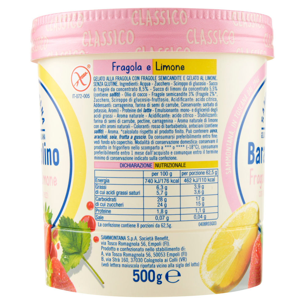 BARATTOLINO CLASSICO FRAGOLA E LIMONE SAMMONTANA G 500 - 4