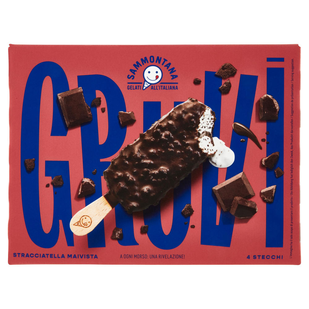 GELATO STECCO STRACCIATELLA MAI VISTA GRUVI SAMMONTANA SCATOLA PZ. 4 G 240 - 0
