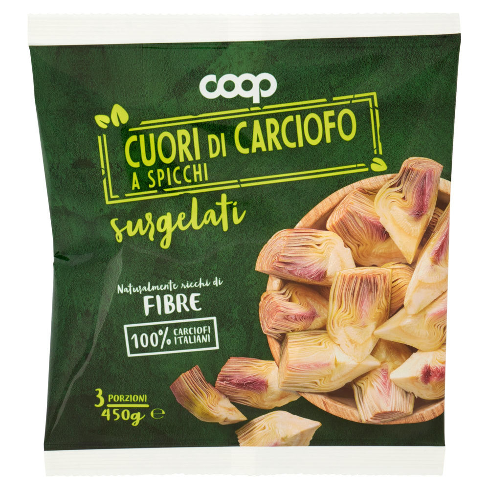 CUORI DI CARCIOFI A SPICCHI SURGELATI COOP BUSTA G 450 - 2
