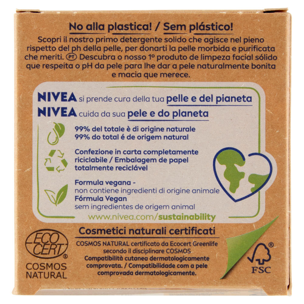DETERGENTE SOLIDO IDRATANTE NIVEA NATURALLY CLEAN G75 - 1