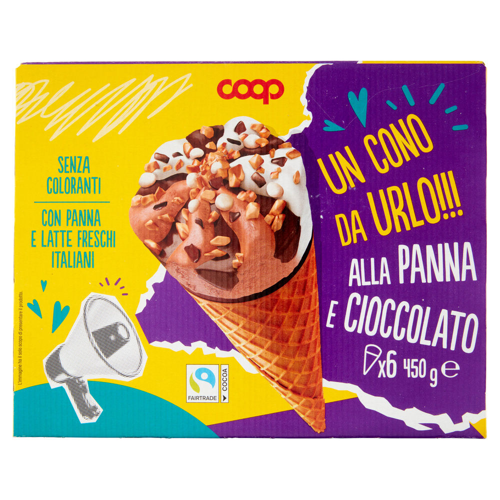 CONO ALLA PANNA E CIOCCOLATO COOP 6PZ SCATOLA G 450 - 2