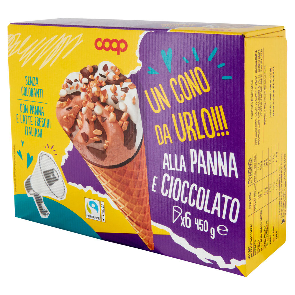 CONO ALLA PANNA E CIOCCOLATO COOP 6PZ SCATOLA G 450 - 5