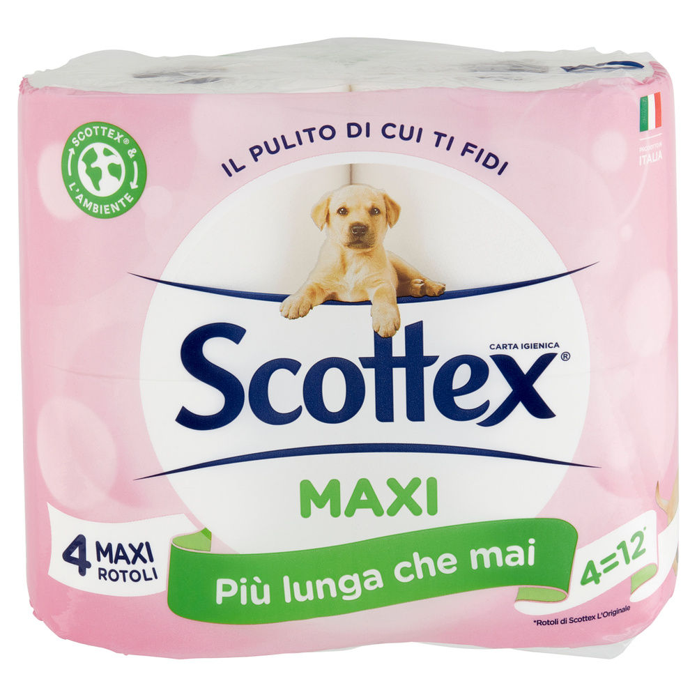 CARTA IGIENICA SCOTTEX PULITO ORIGINALE MAXI 500STRAPPI PZ.4 - 3