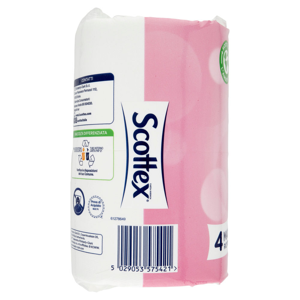 CARTA IGIENICA SCOTTEX PULITO ORIGINALE MAXI 500STRAPPI PZ.4 - 4