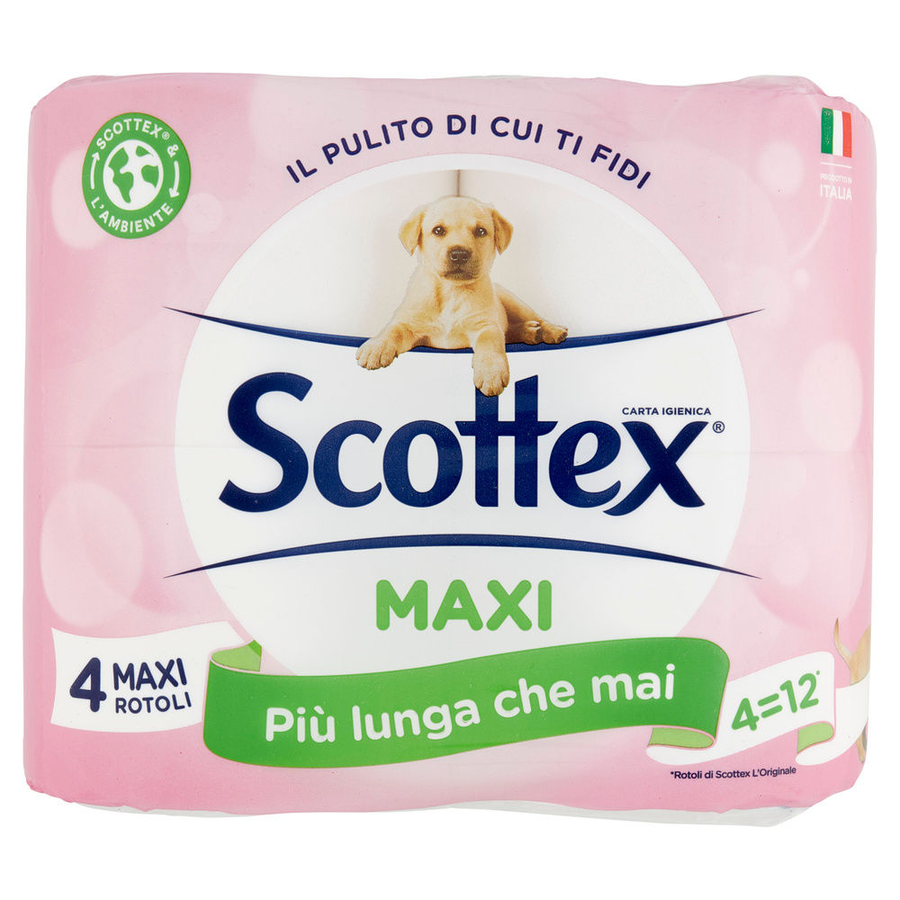 CARTA IGIENICA SCOTTEX PULITO ORIGINALE MAXI 500STRAPPI PZ.4 - 2