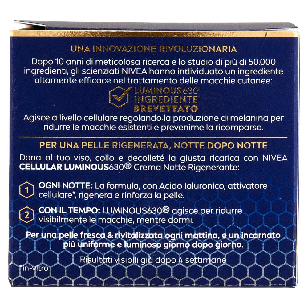 CREMA NOTTE RIGENERANTE NIVEA CELLULAR LUMINOUS 630 ANTI MACCHIE ML 50 - 1