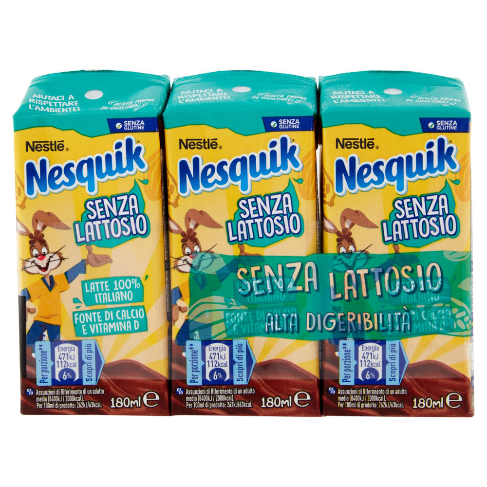 NESQUIK READY TO DRINK SENZA LATTOSIO NESTLE' MPK ML180X3 - 0