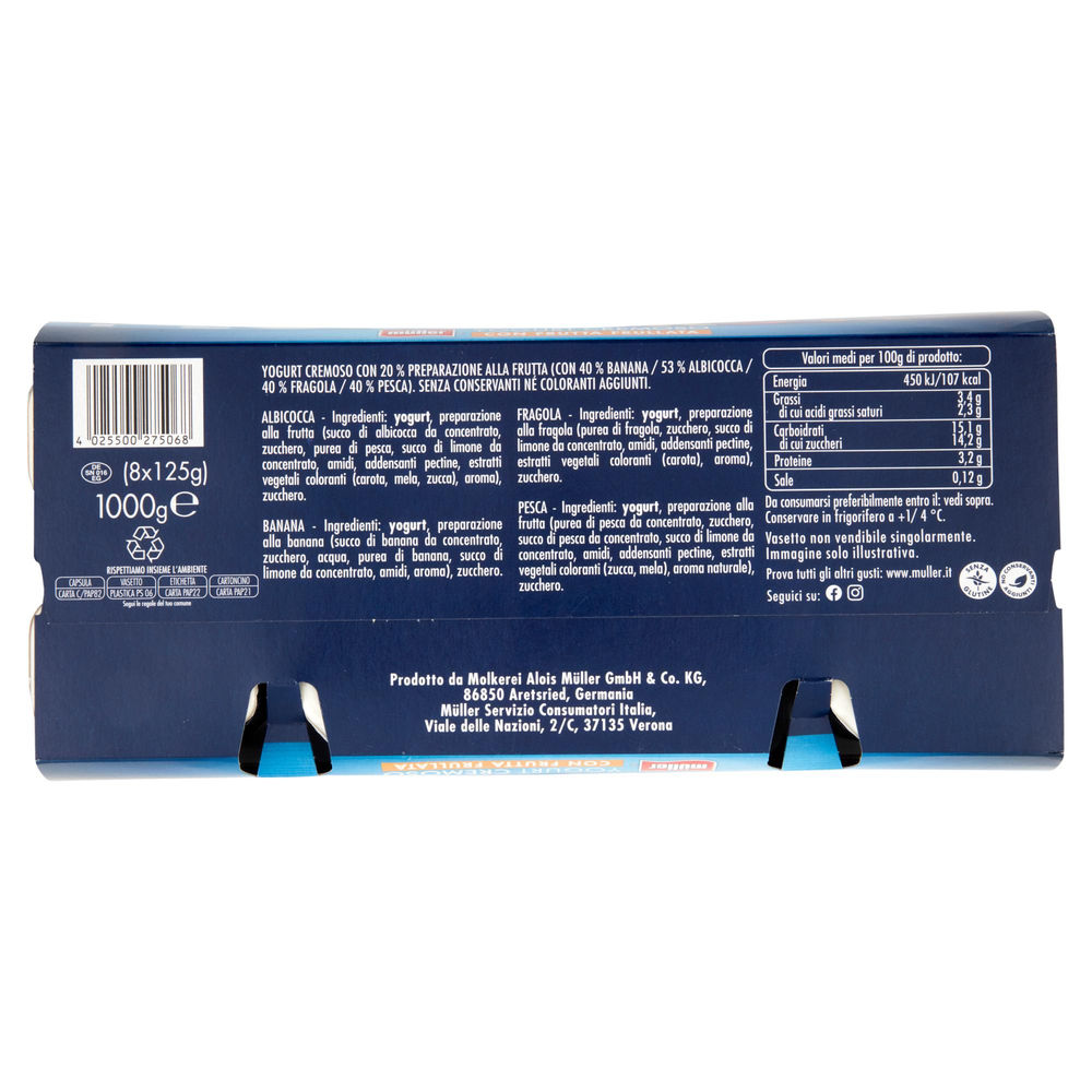 YOGURT INTERO OMOGENEO ASSORTITO GIALLO MULLER 8X125G - 1
