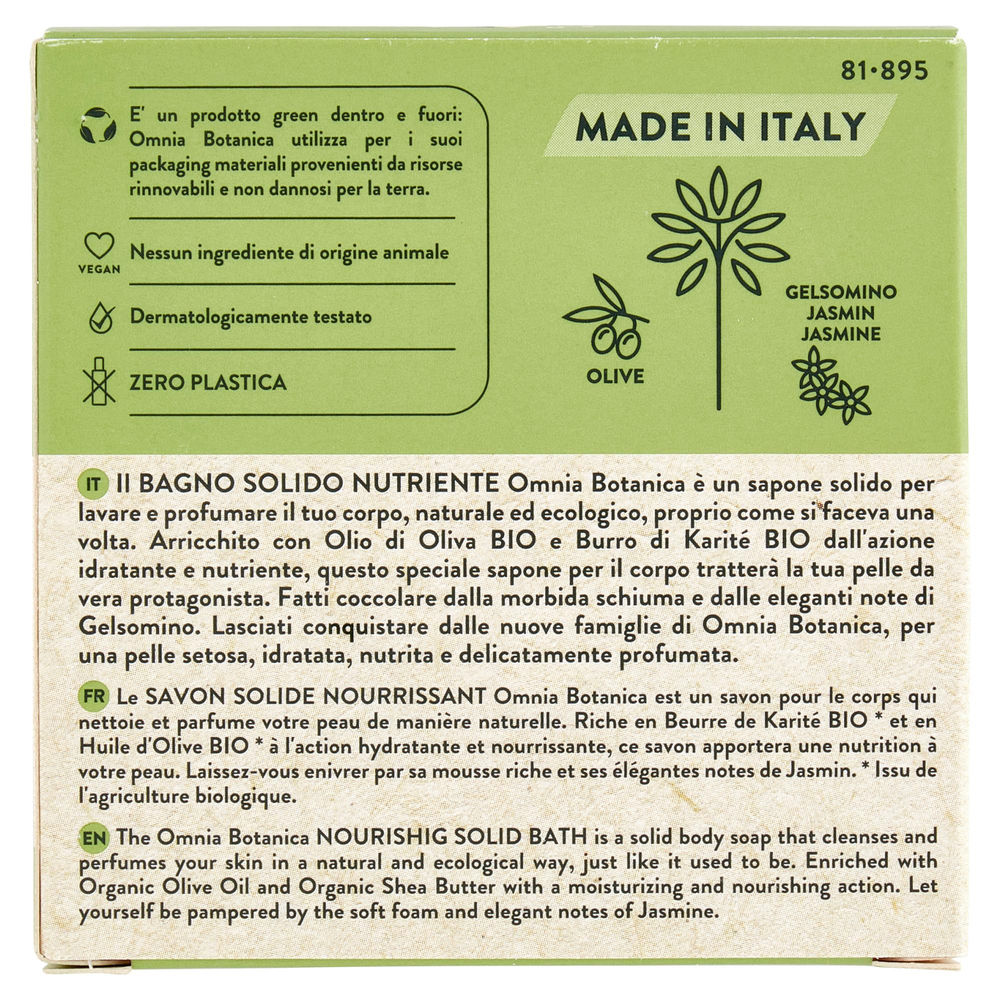 BAGNO SOLIDO OMNIA BOTANICA NUTRIENTE OLIO DI OLIVA E GELSOMINO G 100 - 1