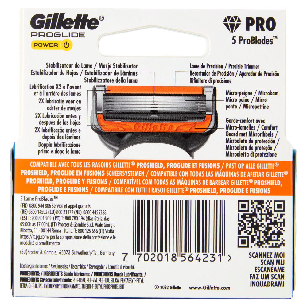 LAME DI RICAMBIO GILLETTE PROGLIDE POWER PZ.4 - 1