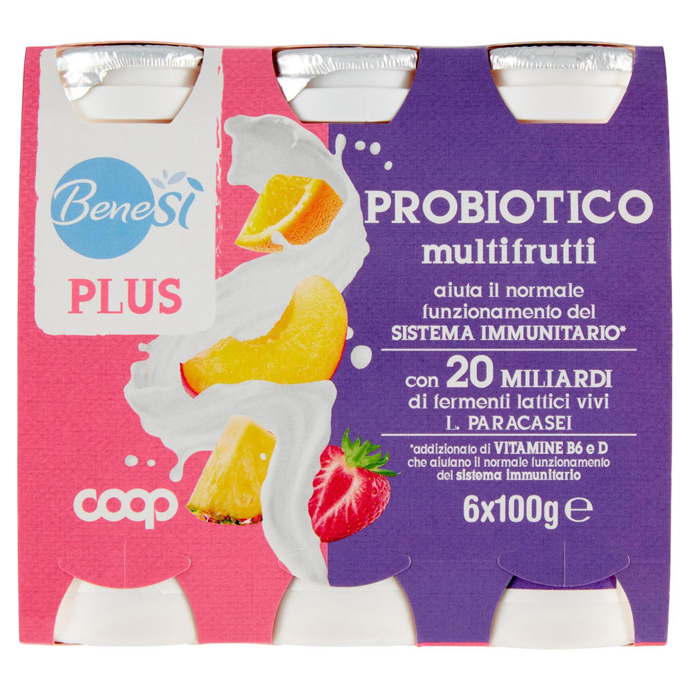 PROBIOTICO DA BERE 20 MLD DI FL MULTI FRUTTI BENESÌ COOP 6X100G - 0