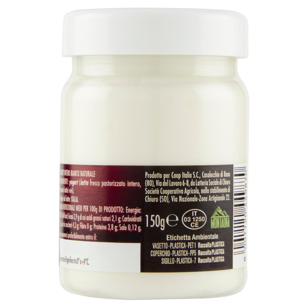 YOGURT CON LATTE DI MONTAGNA BIANCO FIOR FIORE COOP G 150 - 1