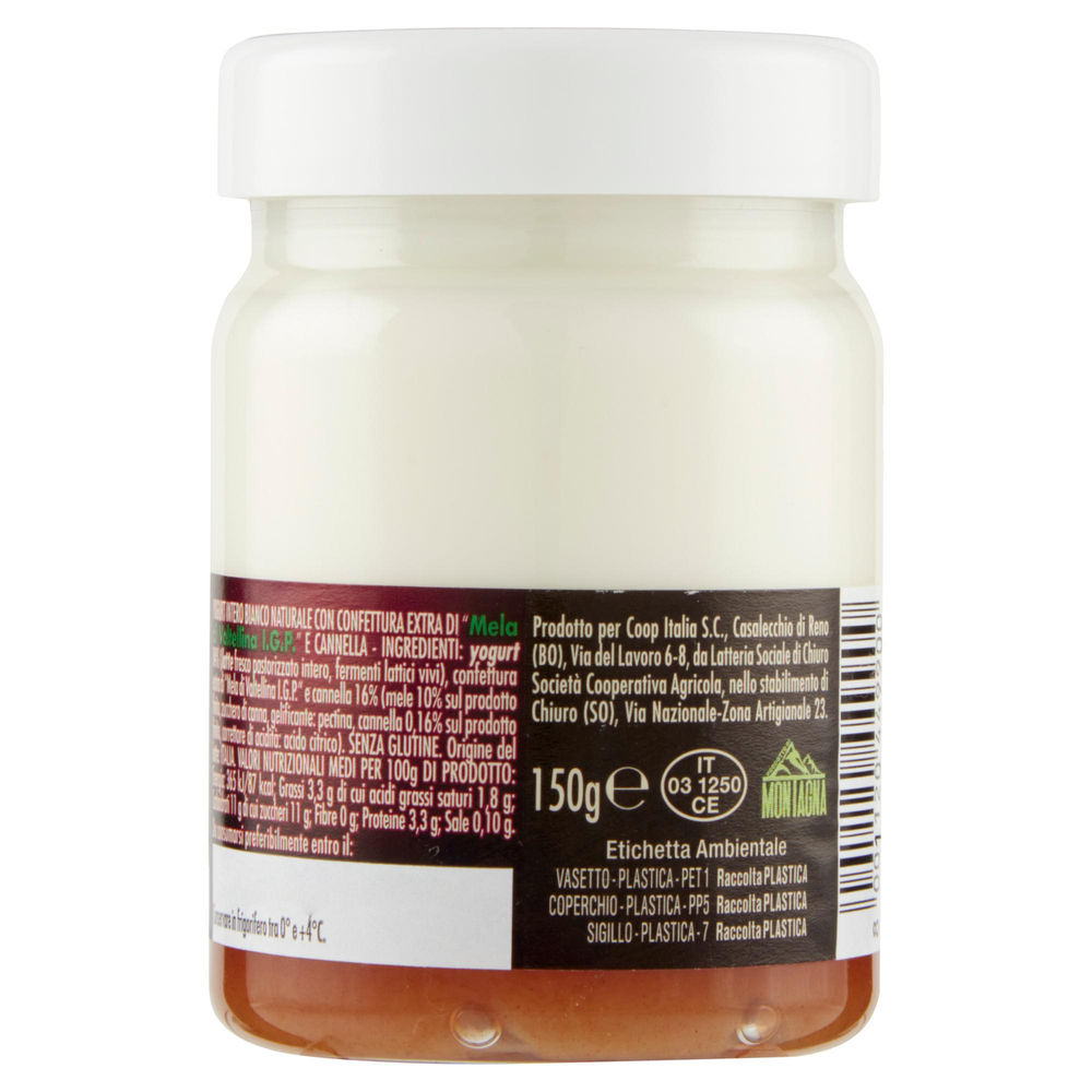 YOGURT C/LATTE DI MONTAGNA MELA VALTELLINA E CANNELLA FIOR FIORE COOP G 150 - 1