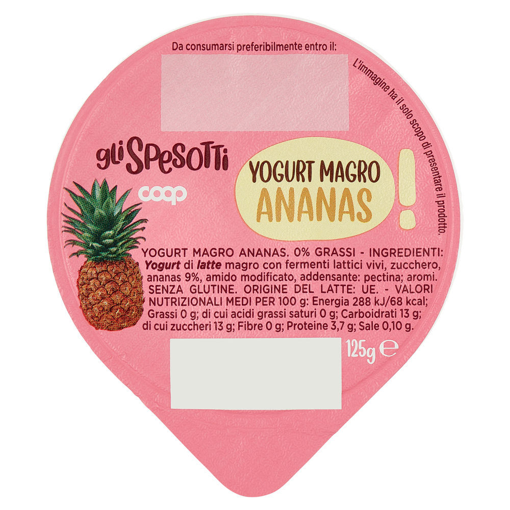 YOGURT MAGRO ANANAS GLI SPESOTTI COOP G 125 - 0