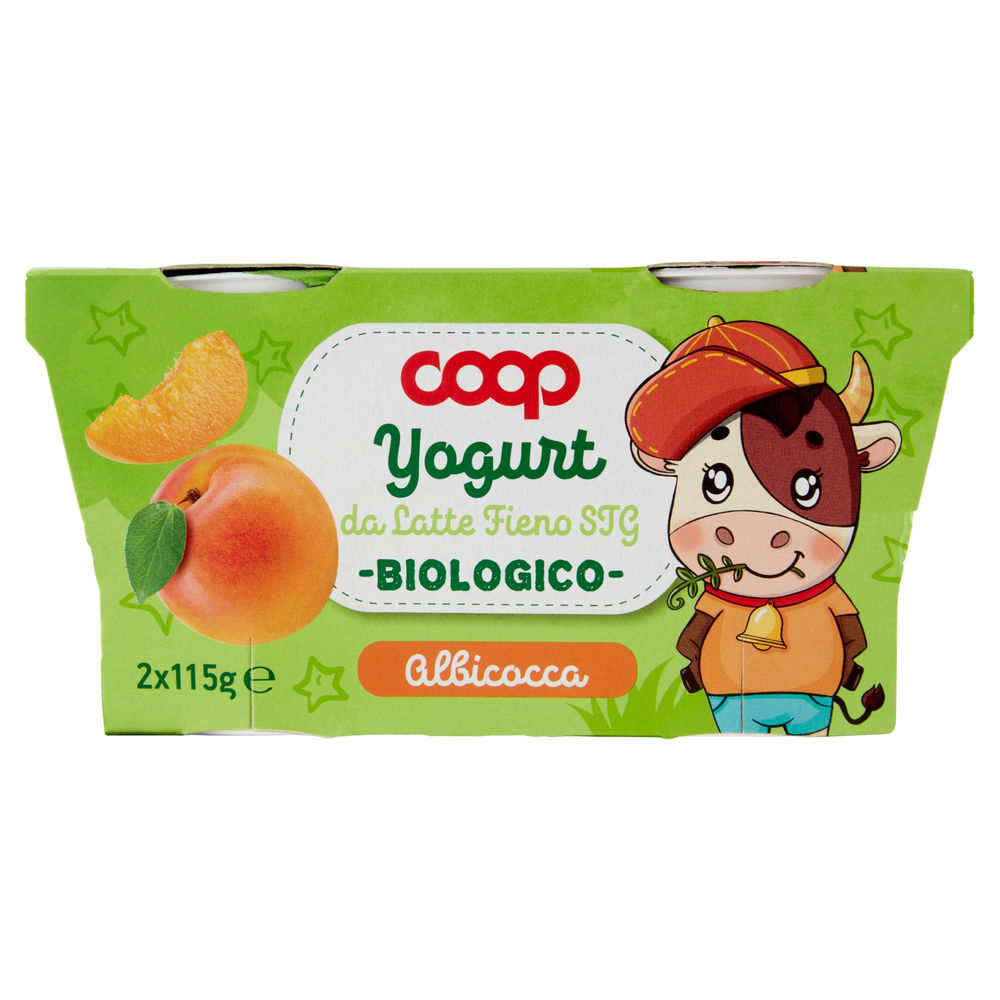 YOGURT INFANZIA CON LATTE FIENO BIO ALBICOCCA COOP 2X115G - 0