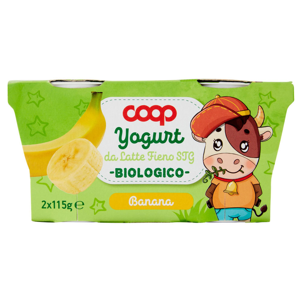 YOGURT INFANZIA CON LATTE FIENO BIO BANANA COOP 2X115G - 0