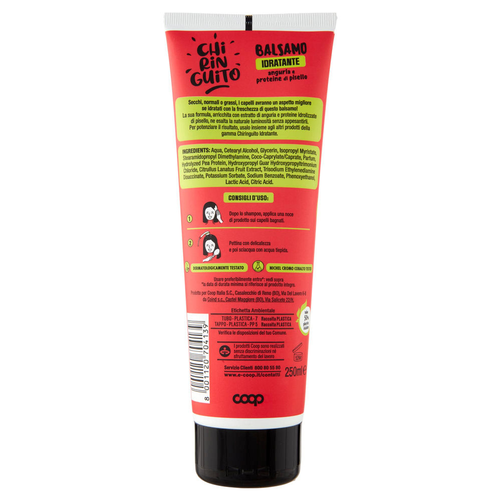 BALSAMO IDRATANTE ANGURIA E PROTEINE DI PISELLO CHIRINGUITO COOP ML 250 - 2