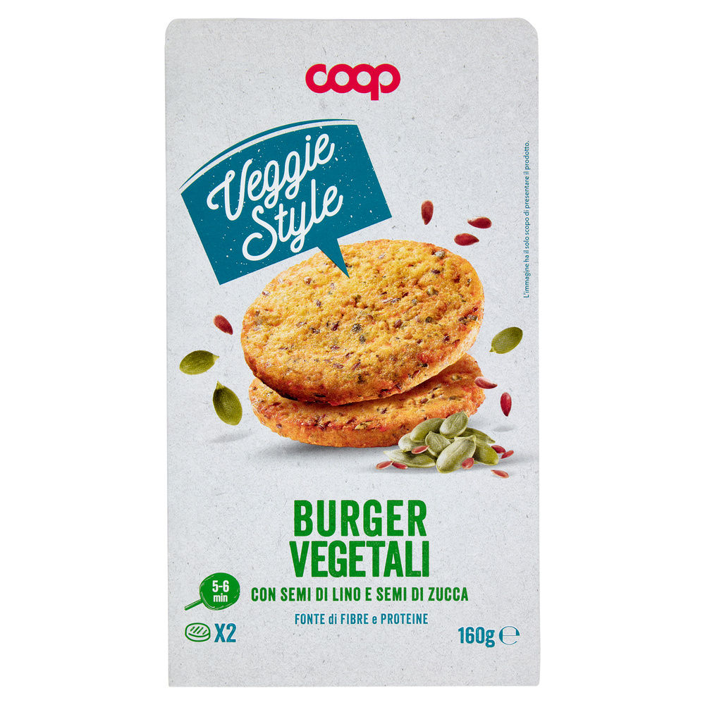 BURGER VEGETALI CON SEMI DI LINO E SEMI DI ZUCCA VEGGIE STYLE COOP G 160 - 0