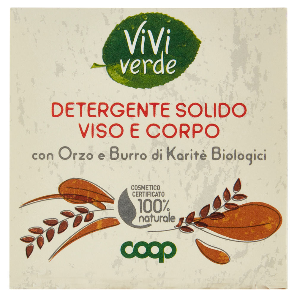 DETERGENTE SOLIDO VISO/CORPO ORZO BURRO KARITE' BIOLOGICI VIVI VERDE COOP G 60 - 0