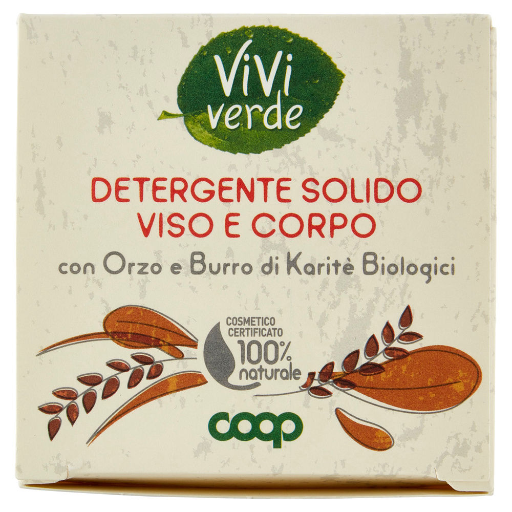 DETERGENTE SOLIDO VISO/CORPO ORZO BURRO KARITE' BIOLOGICI VIVI VERDE COOP G 60 - 3