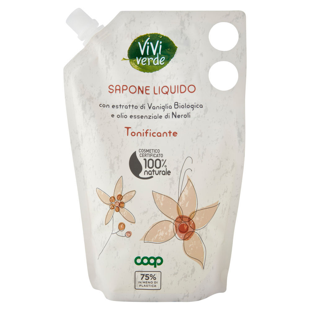 RICARICA SAPONE LIQUIDO TONIFICANTE VIVI VERDE COOP ML 600 - 1