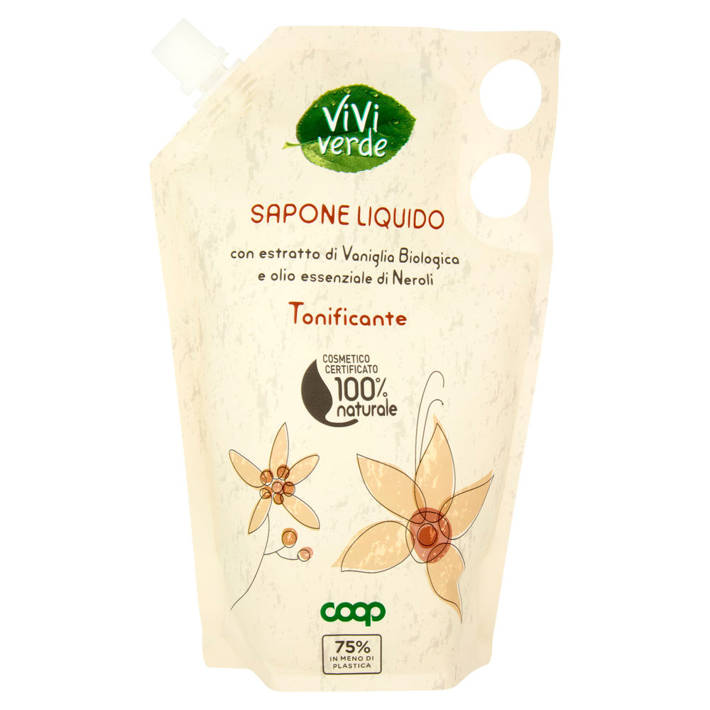 RICARICA SAPONE LIQUIDO TONIFICANTE VIVI VERDE COOP ML 600 - 0