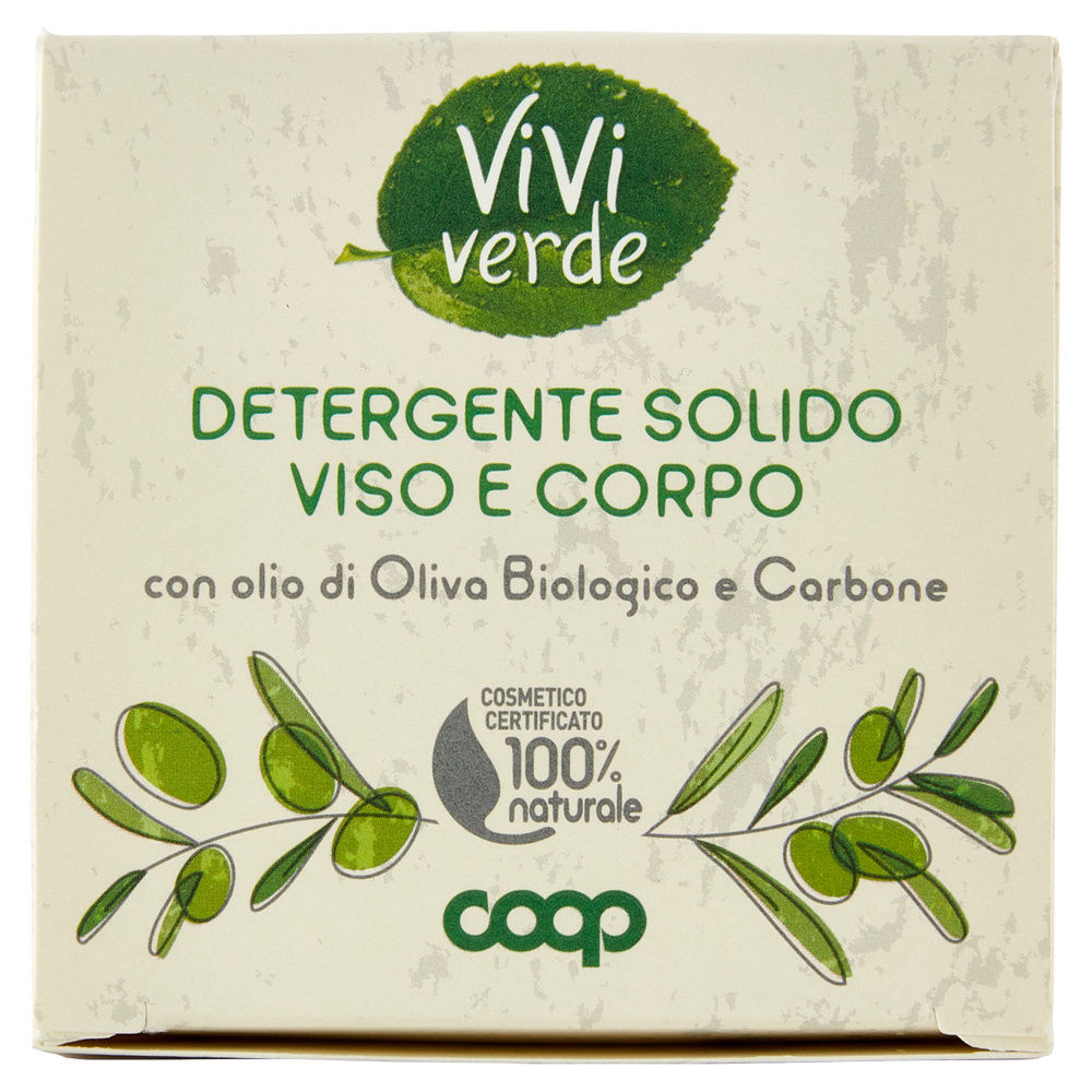 DETERGENTE SOLIDO VISO E CORPO OLIO DI OLIVA BIO CARBONE VIVIVERDE COOP G 60 - 3