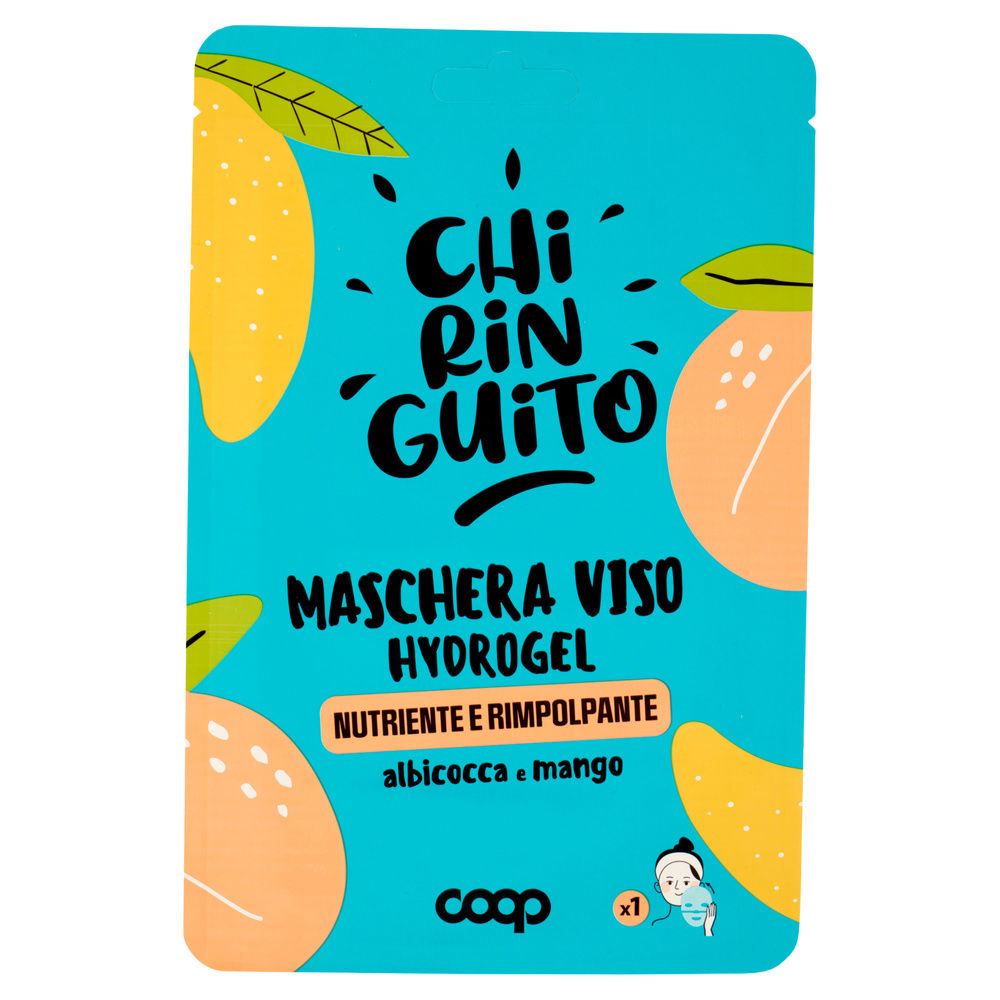 MASCHERA VISO IN TESSUTO HYDROGEL NUTRIENTE E RIMPOLPANTE CHIRINGUITO COOP PZ.1 - 3