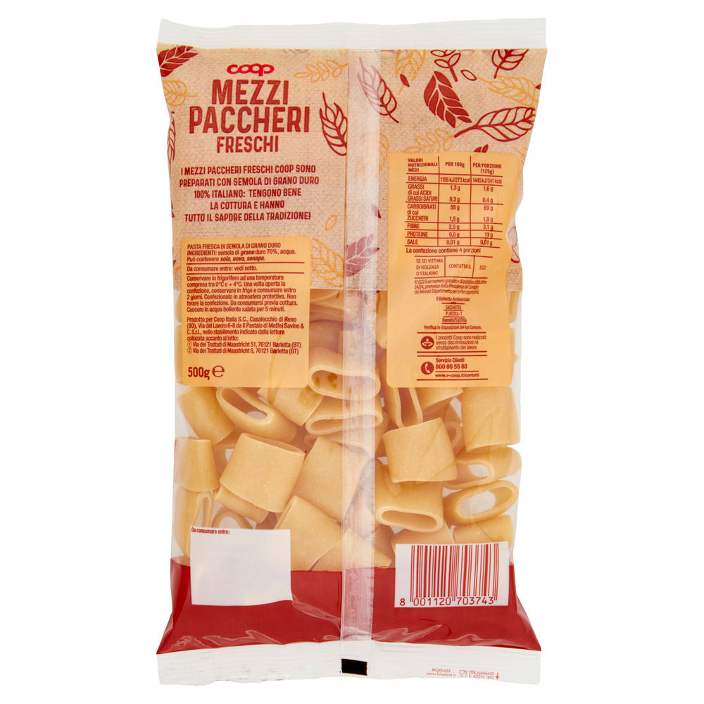 MEZZI PACCHERI FRESCHI COOP G 500 - 1