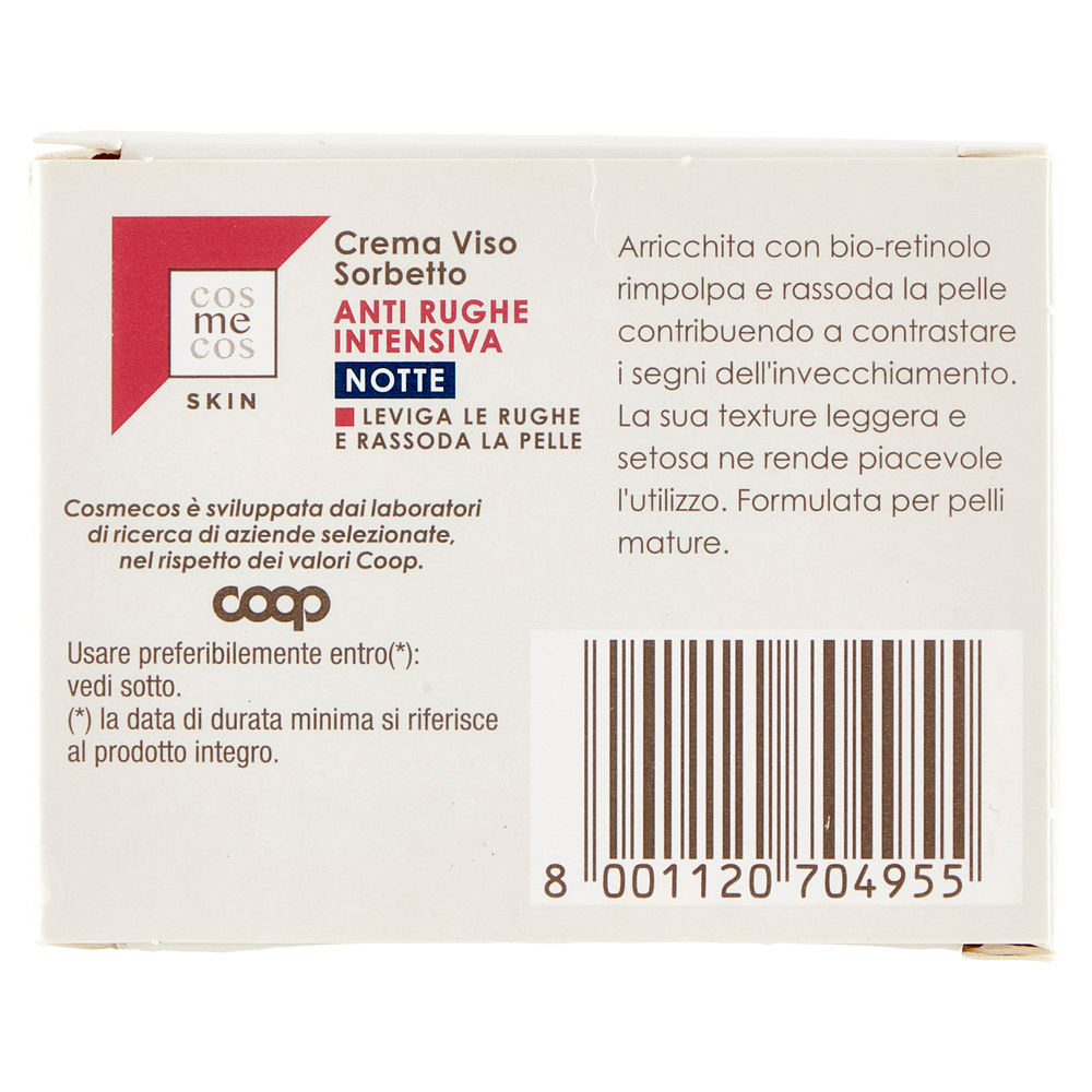 CREMA VISO SORBETTO ANTI RUGHE INTENSIVA NOTTE COSMECOS SKIN COOP ML 50 - 1