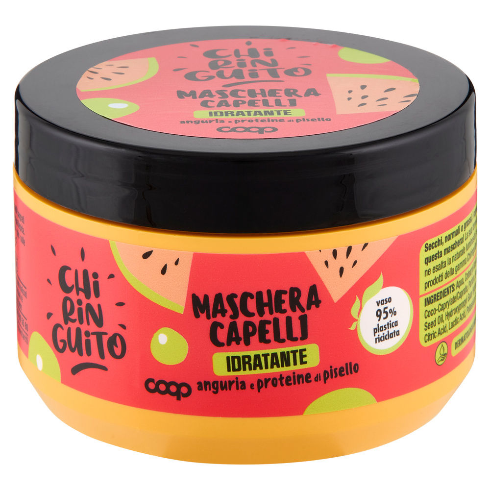 MASCHERA CAPELLI IDRATANTE ANGURIA E PROTEINE DI PISELLO CHIRINGUITO COOP ML 350 - 15
