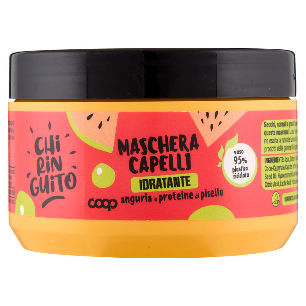 MASCHERA CAPELLI IDRATANTE ANGURIA E PROTEINE DI PISELLO CHIRINGUITO COOP ML 350 - 14