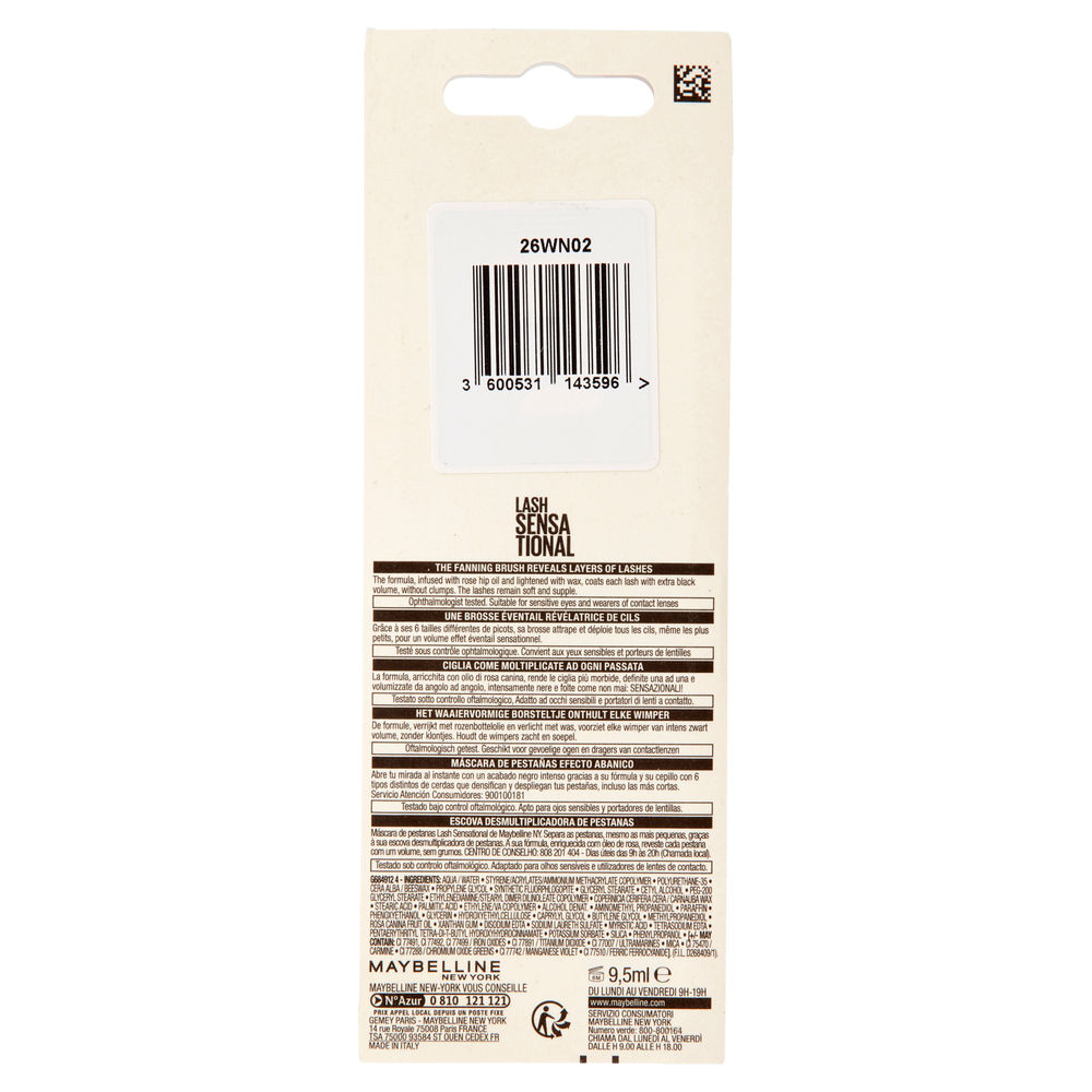 MASCARA MAYBELLINE CIGLIA SENSAZIONALI VERY BLACK 01_BL PZ.1 - 1