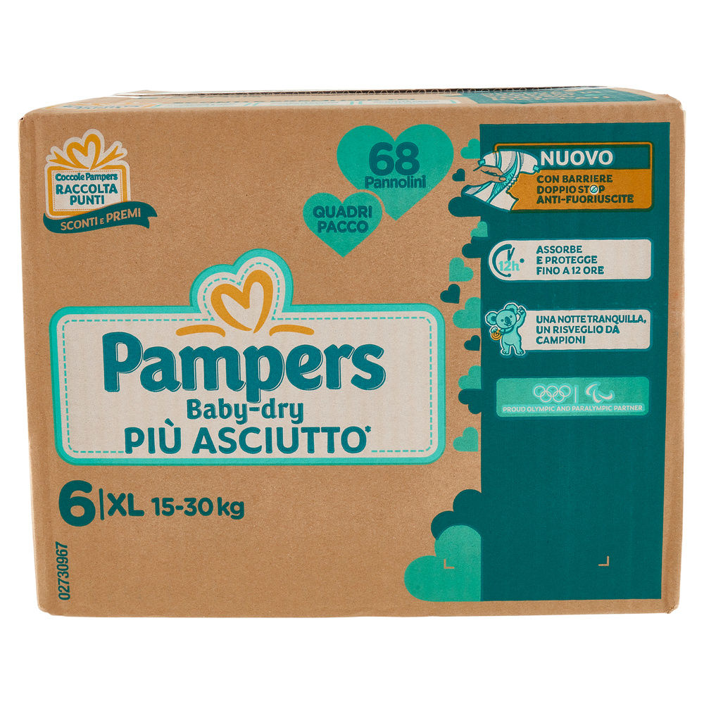 PANNOLINI PAMPERS BABY DRY XL QUADRIPACK PZ.68 - 2