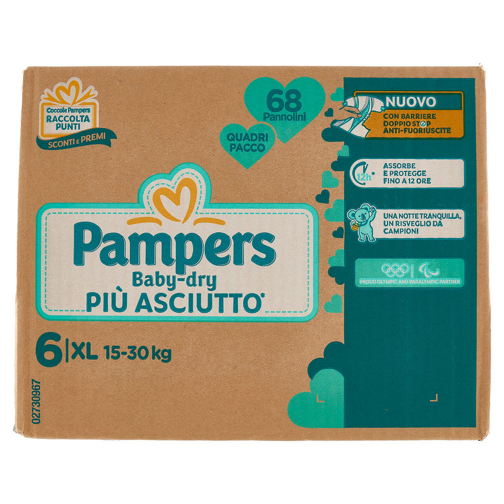 PANNOLINI PAMPERS BABY DRY XL QUADRIPACK PZ.68 - 3