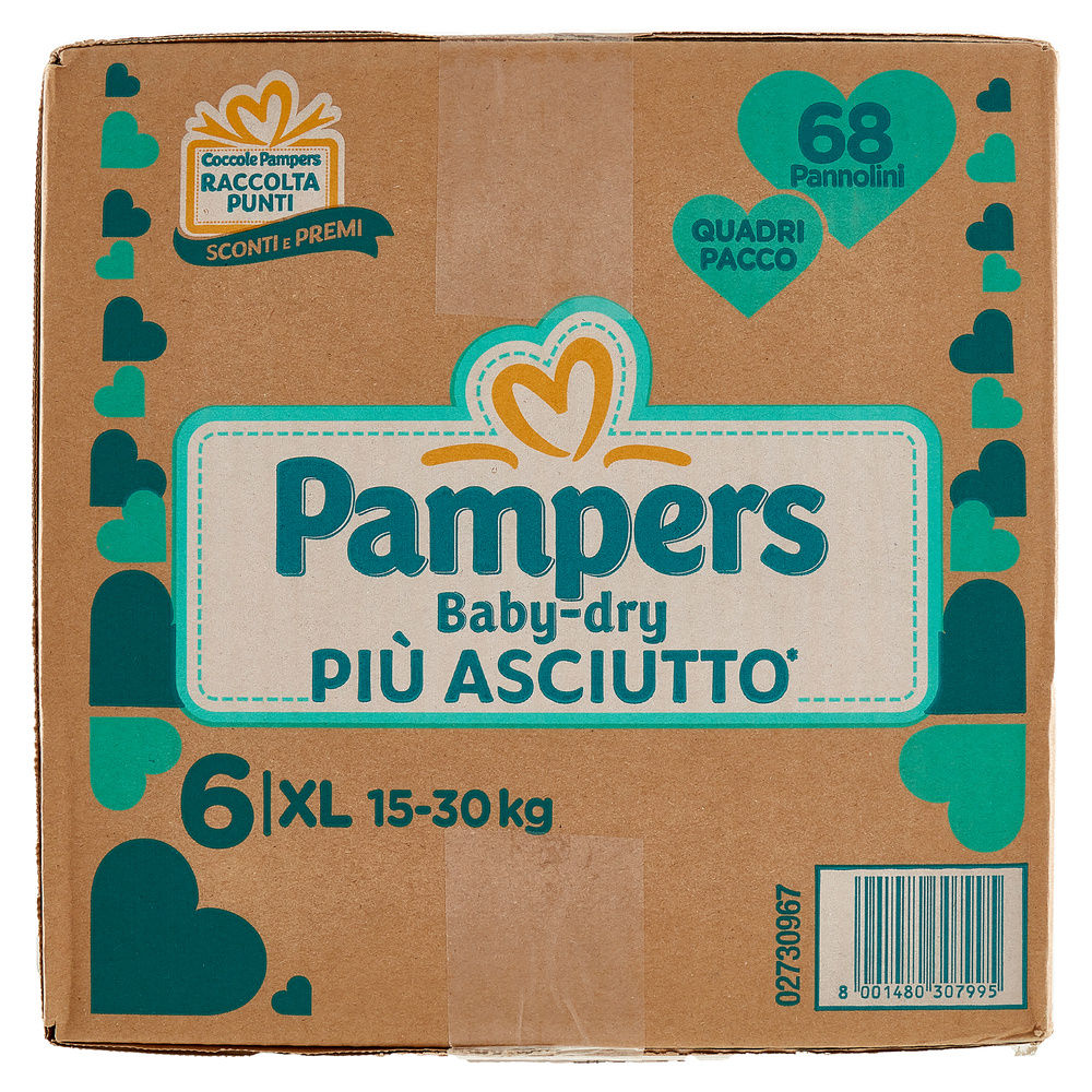 PANNOLINI PAMPERS BABY DRY XL QUADRIPACK PZ.68 - 4
