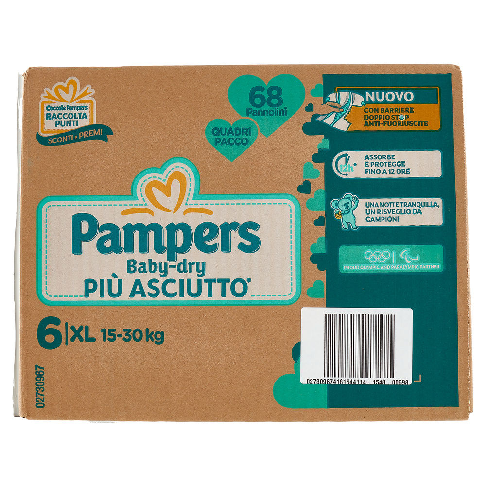 PANNOLINI PAMPERS BABY DRY XL QUADRIPACK PZ.68 - 1