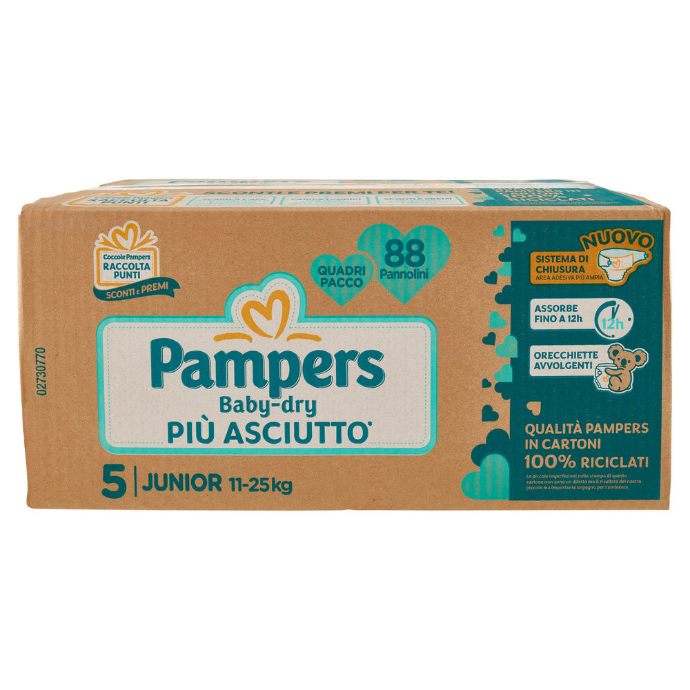 PANNOLINI PAMPERS BABY DRY JUNIOR QUADRIPACK PZ.88 - 3